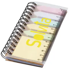 Bild på Spinner spiralbunden anteckningsbok med färgade självhäftande notiser
