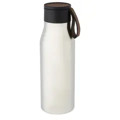 Bild på Ljungan 500 ml vakuumisolerad kopparflaska i rostfritt stål med PU-läderrem och lock