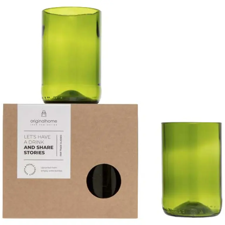 Glasuppsättning med 2 glas, 280ml, återvunnen - Originalhome 