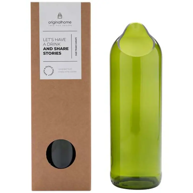 Vattenkaraff, 750ml, tillverkad av återanvända vinflaskor - Originalhom 