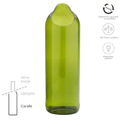 Bild på Vattenkaraff, 750ml, tillverkad av återanvända vinflaskor - Originalhom 
