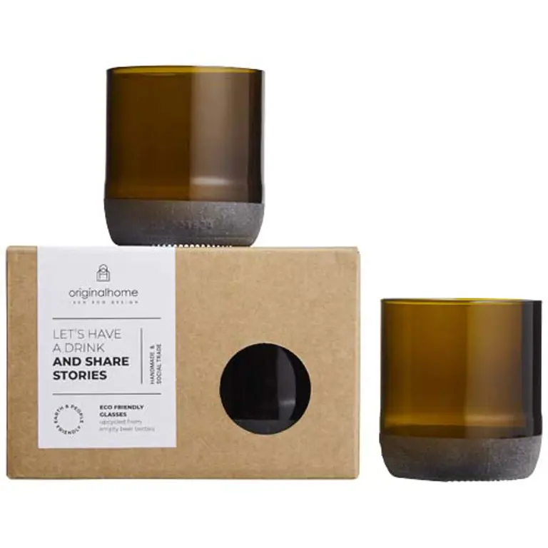 Glasuppsättning med 2 glas, 160ml, återvunnen - Originalhome 