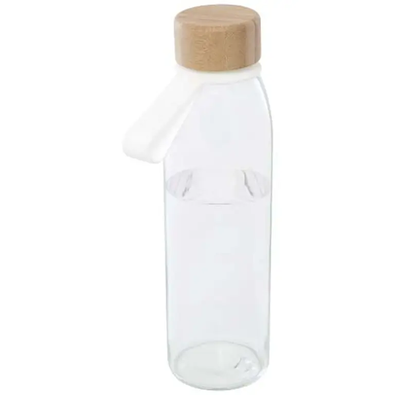 Bild på Porto 500 ml vattenflaska av glas med silikonhandtag och bambulock 