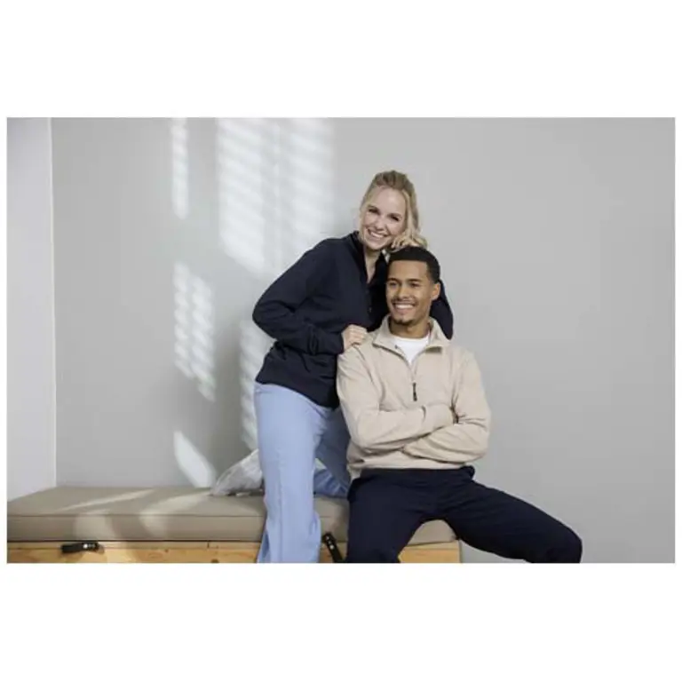 Tröja unisex, kvartslång dragkedja, återvunnet material - Tin