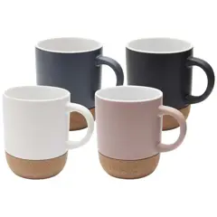 Bild på Keramikmugg med korkdetaljer och matt finish, sublimeringstryck, 300ml - Billie