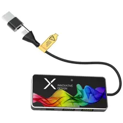 Bild på SCX.design H20 8-i-1 USB-hubb med dubbla ingångar och sex portar