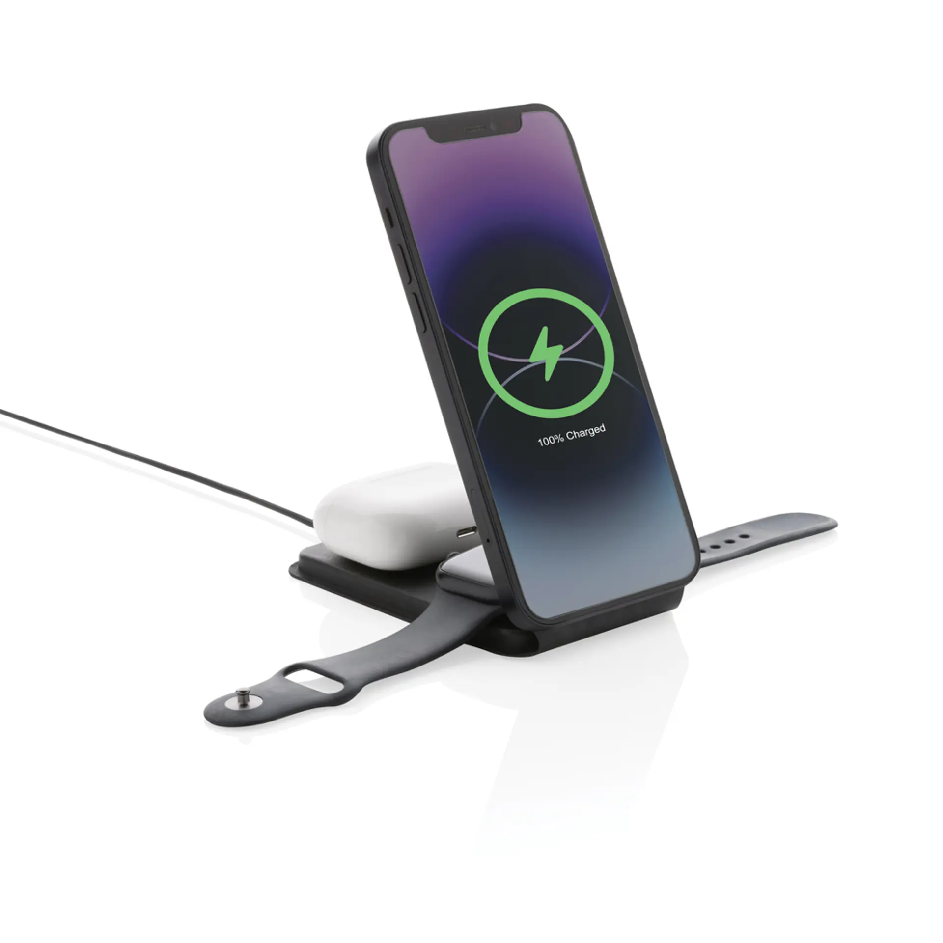 Bild på Swiss Peak 15W 3-i-1 magnetisk trådlös laddare RCS PU