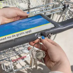 Bild på RCS återvunnen zinklegering radiator nyckelring med mynt