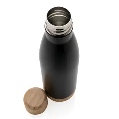 Bild på Vakuum stainless steel flaska med kork och botten i bambu