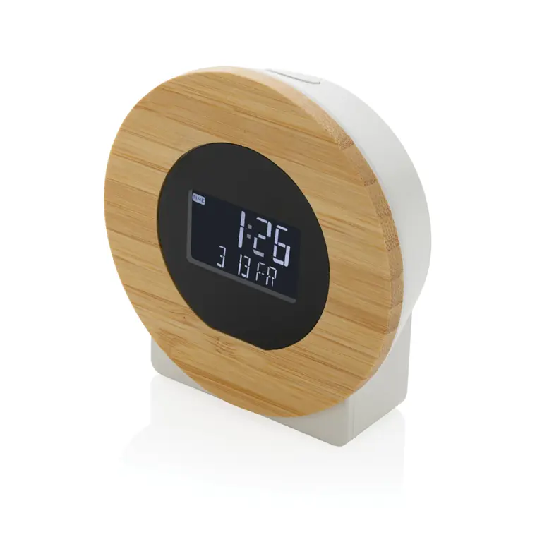 Utah LCD skrivbordsklocka RCS återvunnen plast & bambu