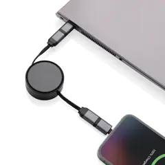 Bild på Terra utdragbar 6-i-1 kabel i RCS återvunnen aluminium 45w