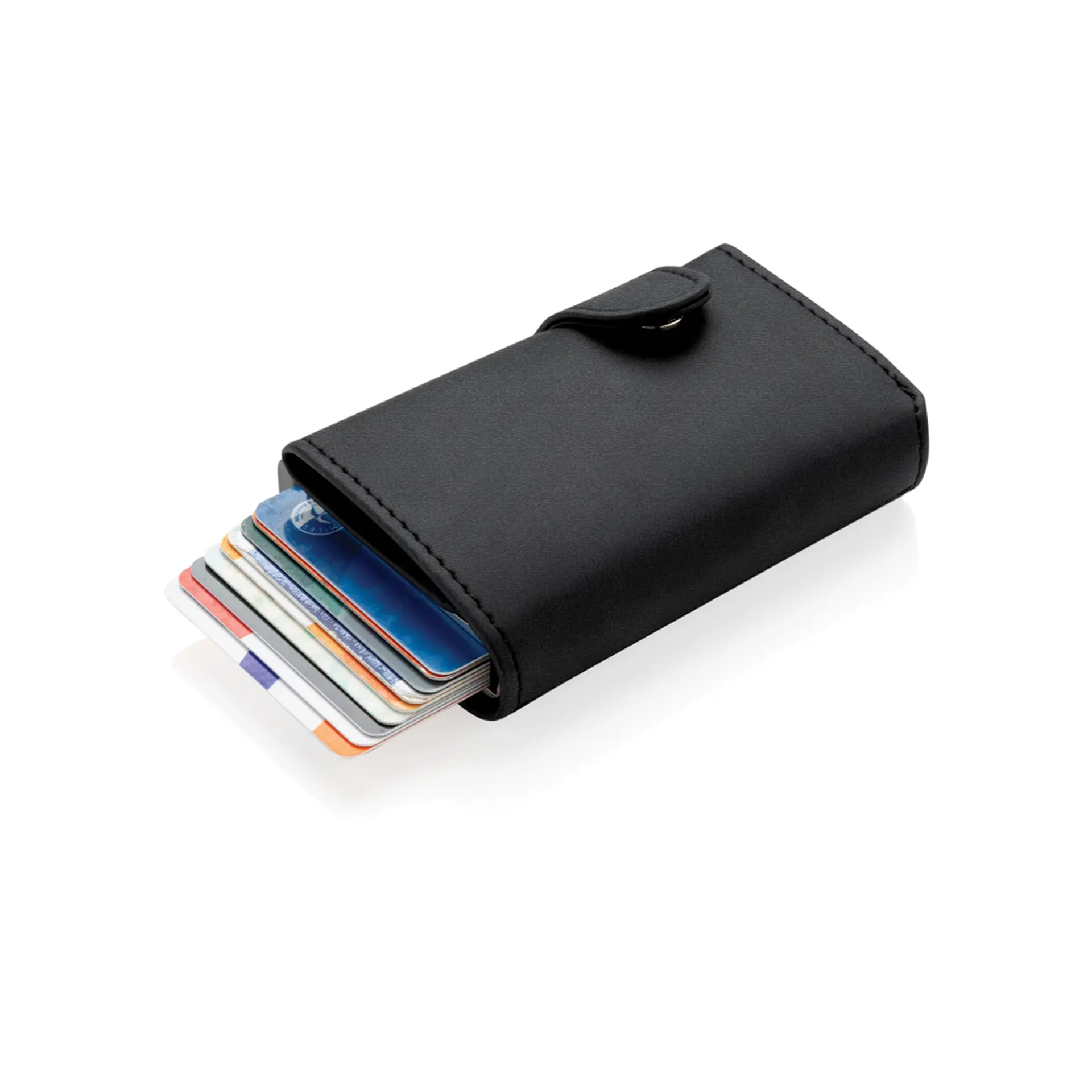Bild på Standard aluminium RFID korthållare med PU plånbok