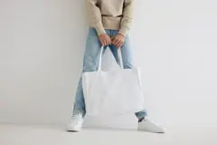 Bild på Impact AWARE™ shoppingkasse m. bälg återvunnen bomull 145gr