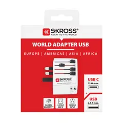 Bild på SKROSS världsreseadapter MUV 2-polig med USB A och C