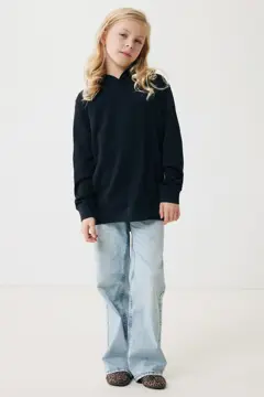 Bild på IQONIQ Yengo hoodie i återvunnen bomull med sidofickor för barn