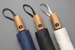 Bild på Kaycey 21” AWARE™ återvunnen PET Acacia trä mini paraply auto open