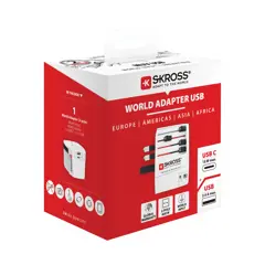 Bild på SKROSS världsreseadapter MUV 2-polig med USB A och C