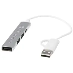 Bild på Alkaid 4-portars USB-A- och Typ-C-hubb med dubbla ingångar av återvunnen aluminium