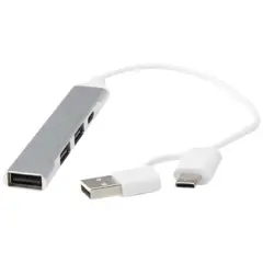 Bild på Alkaid 4-portars USB-A- och Typ-C-hubb med dubbla ingångar av återvunnen aluminium