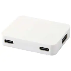 Bild på Gaia 4-portars USB-hubb med USB-A- och Typ-C-utgång och dubbla ingångar – tillverkad av återvunnen plast