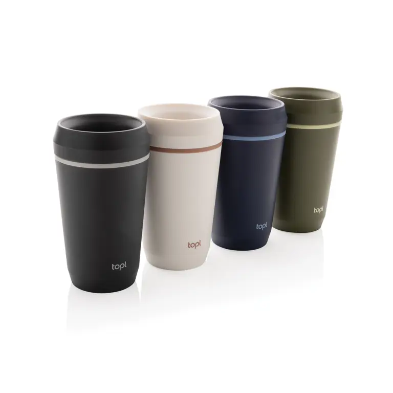 Topl To Go-glas av återvunnen plast Patenterat 360-lock 354