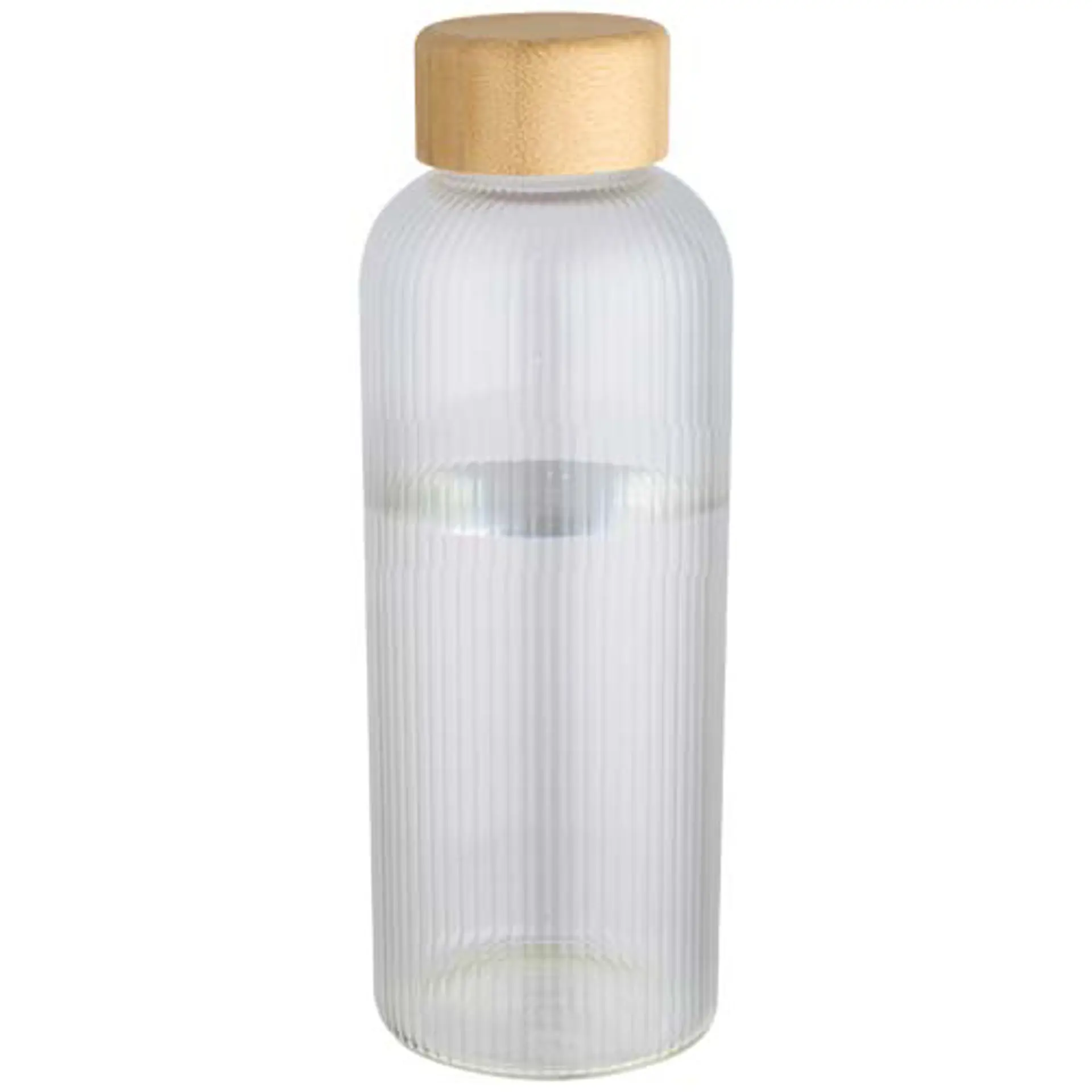 Bild på Mirage 650 ml enkelväggig flaska i borosilikatglas med lock i bambu