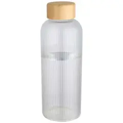 Bild på Mirage 650 ml enkelväggig flaska i borosilikatglas med lock i bambu