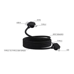 Bild på Urban Vitamin Stockton 65W återvunnen magnetkabel i rTPE/PET