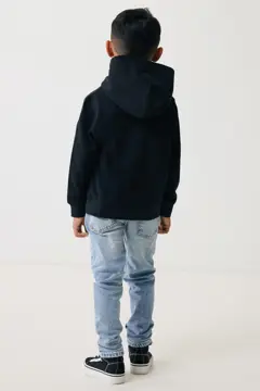 Bild på IQONIQ Yengo hoodie i återvunnen bomull med sidofickor för barn