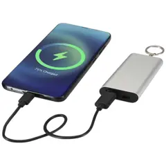 Bild på Arcturus 2 000 mAh powerbank i återvunnet aluminium med nyckelring