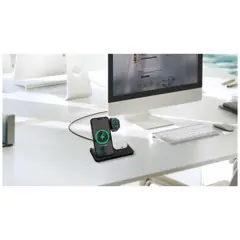 Bild på SCX.design W28 3-i-1 trådlös laddningsbas med telefonställ