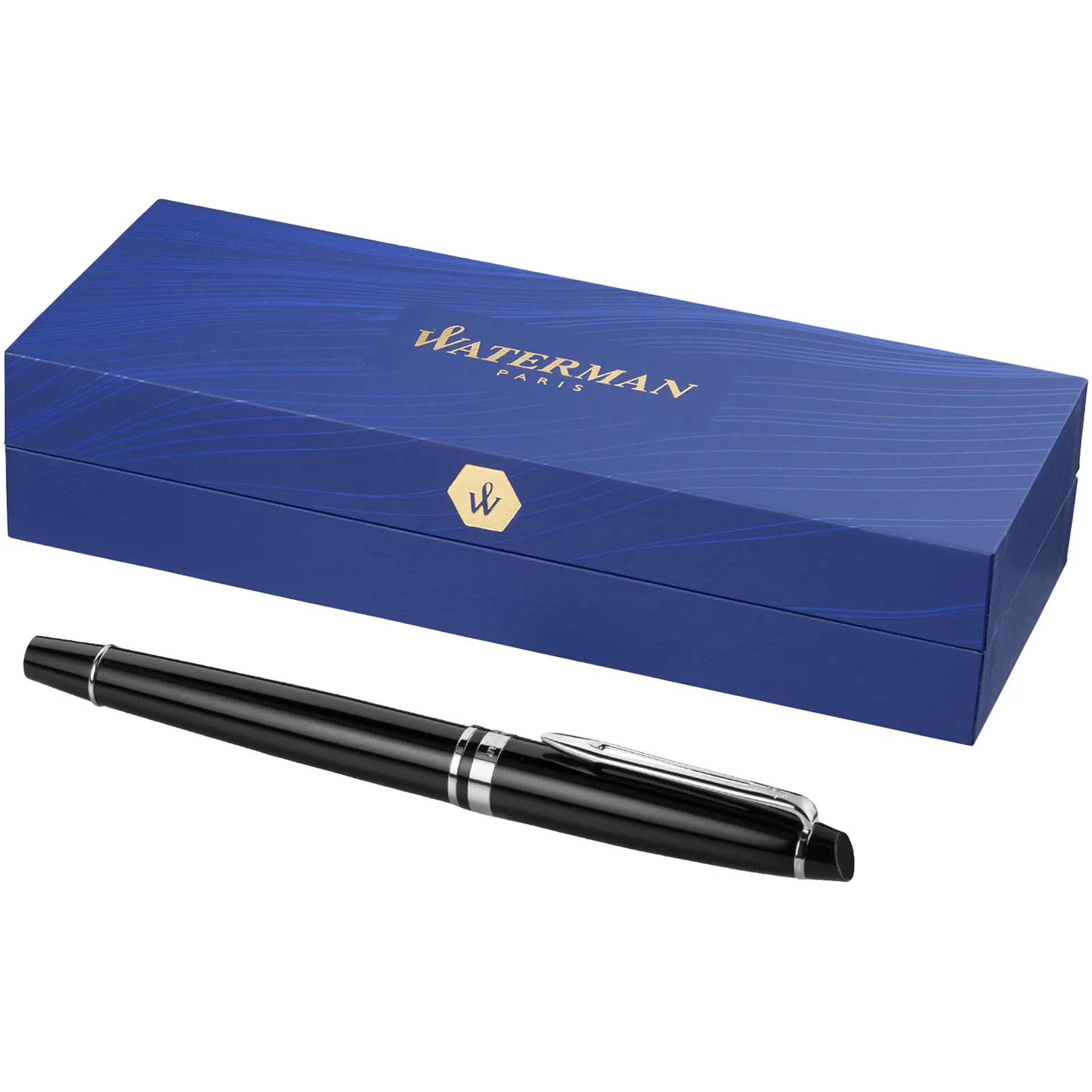 Reservoarpenna, mässing, i presentask (blått bläck) - Waterman Expert