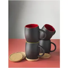 Bild på Hearth mugg med underlägg i trä