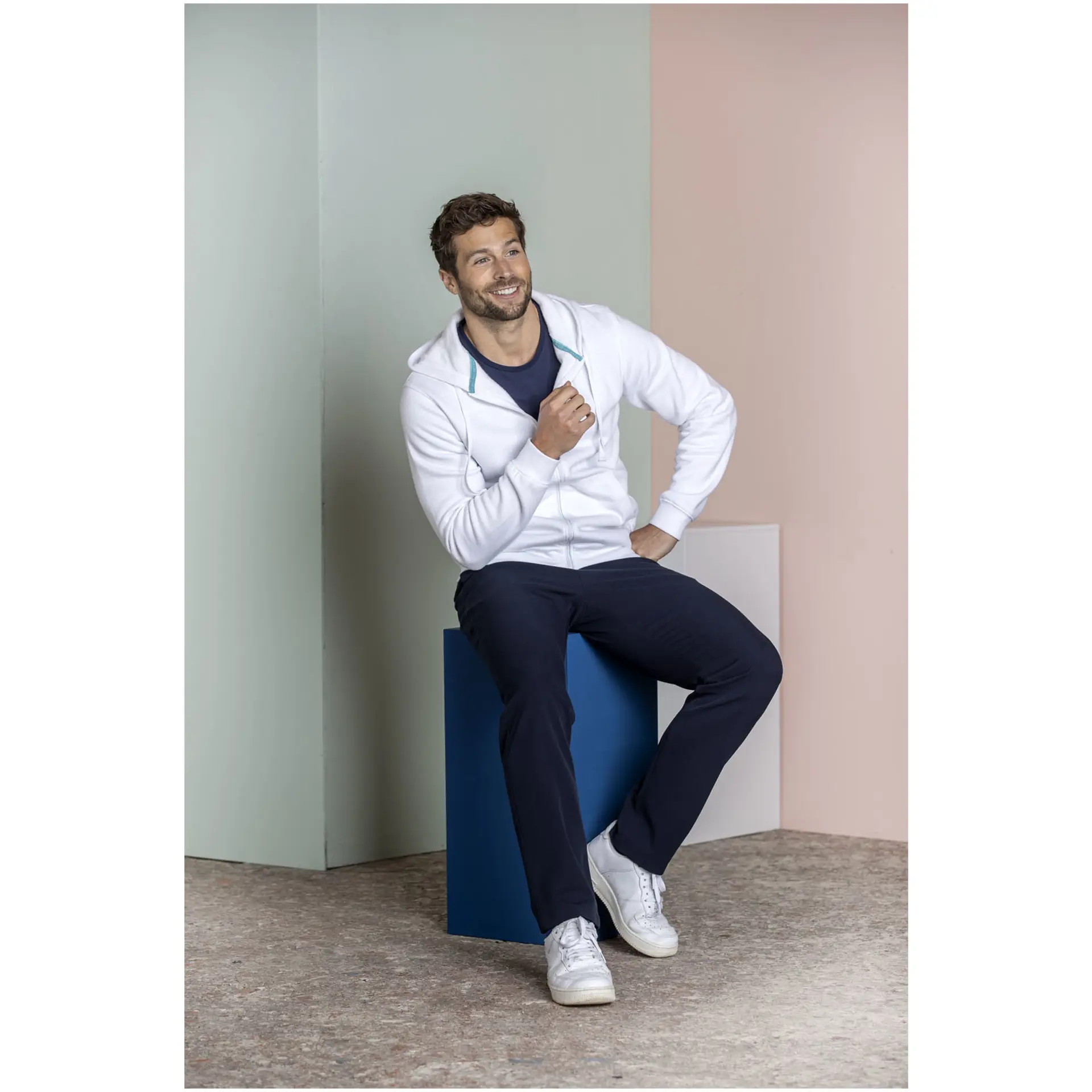 Bild på Hoodie herr, hel dragkedja, ekologisk bomull - Ruby Bild på Hoodie herr, hel dragkedja, ekologisk bomull - Ruby