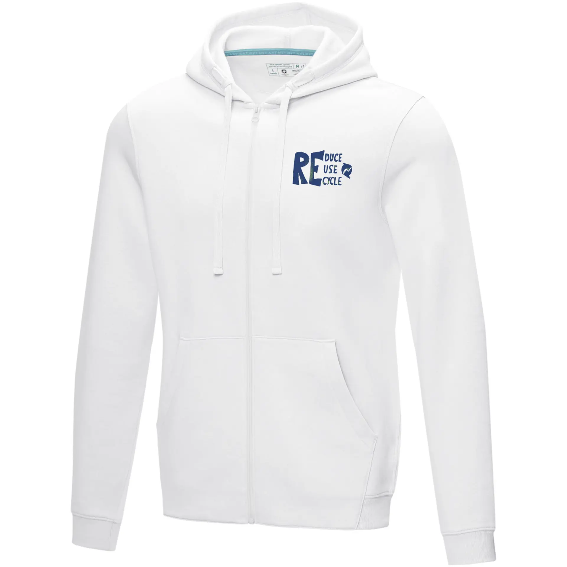 Bild på Hoodie herr, hel dragkedja, ekologisk bomull - Ruby