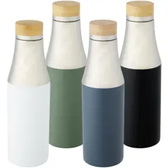 Bild på Hulan 540 ml vakuumisolerad kopparflaska i rostfritt stål med bambulock