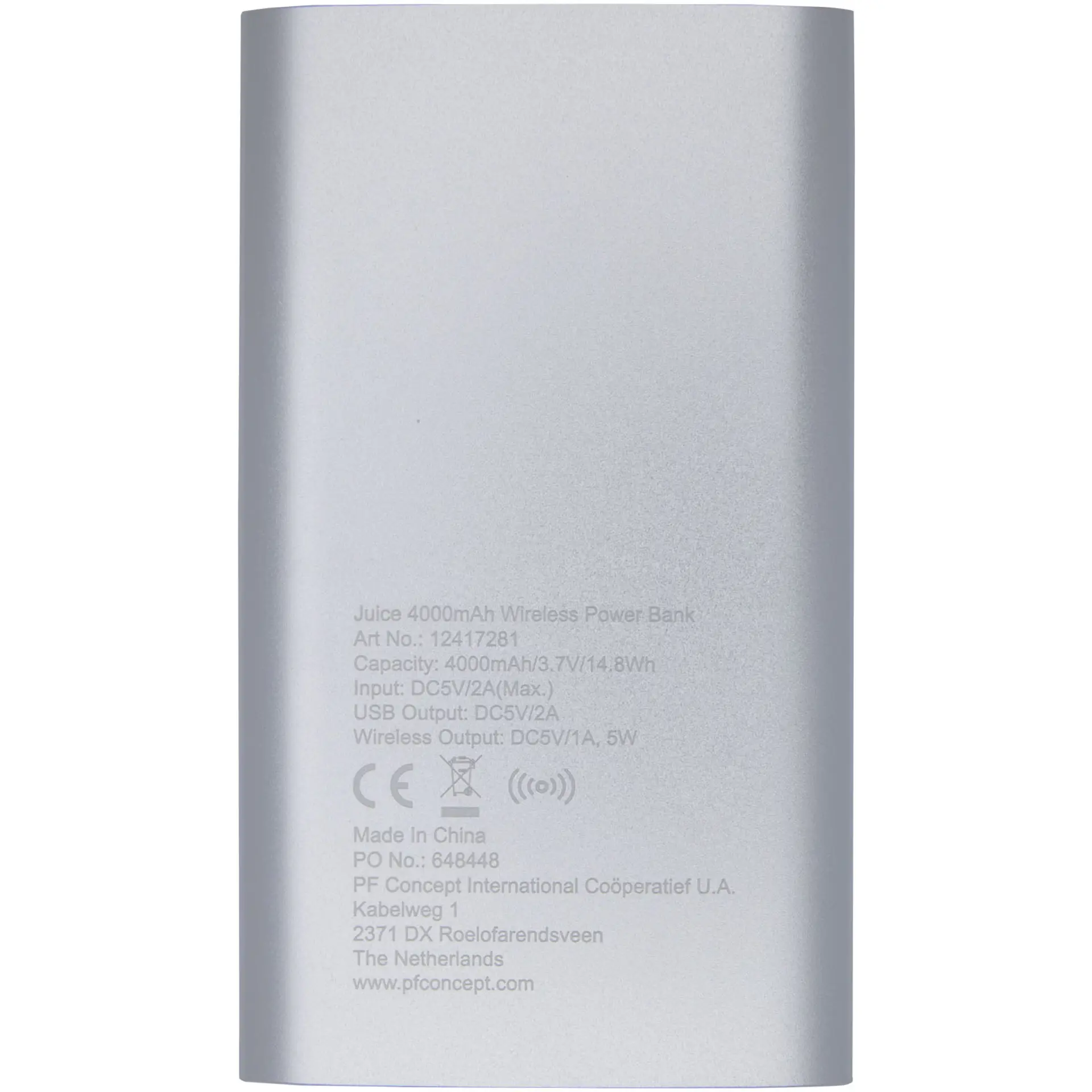 Bild på 4 000 mAh trådlös powerbank, aluminium - Juice 