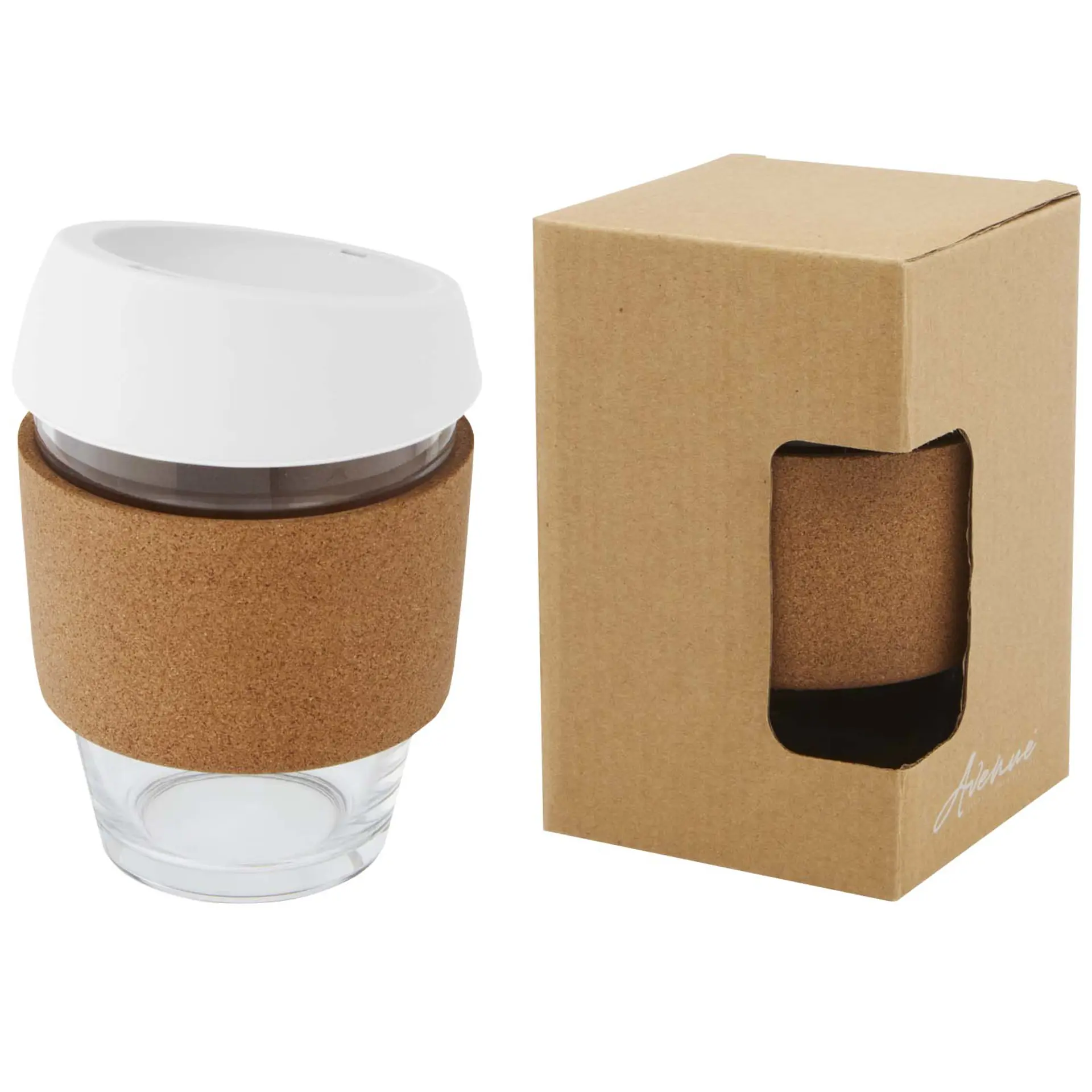 Bild på Take away-mugg, borosilikatglas med korkgrepp och silikonlock - Lidan Bild på Take away-mugg, borosilikatglas med korkgrepp och silikonlock - Lidan