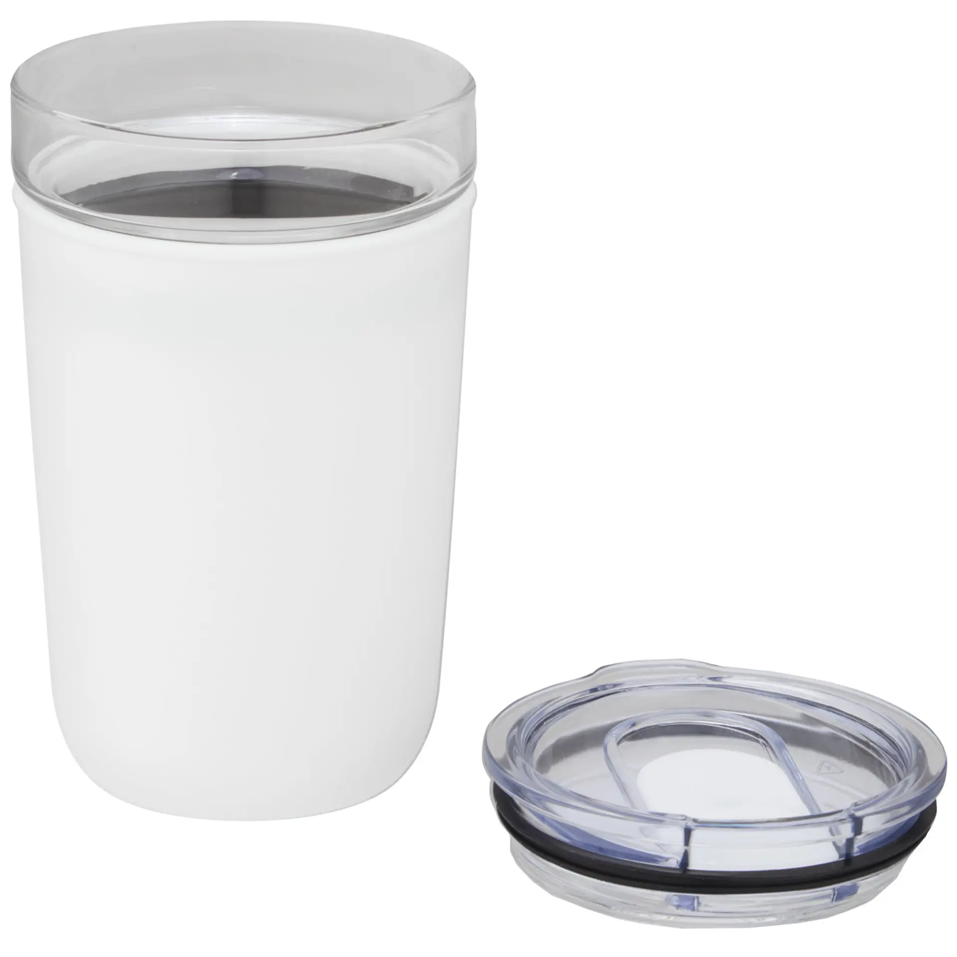 Bild på Bello 420 ml glastermos med en yttervägg av återvunnen plast
