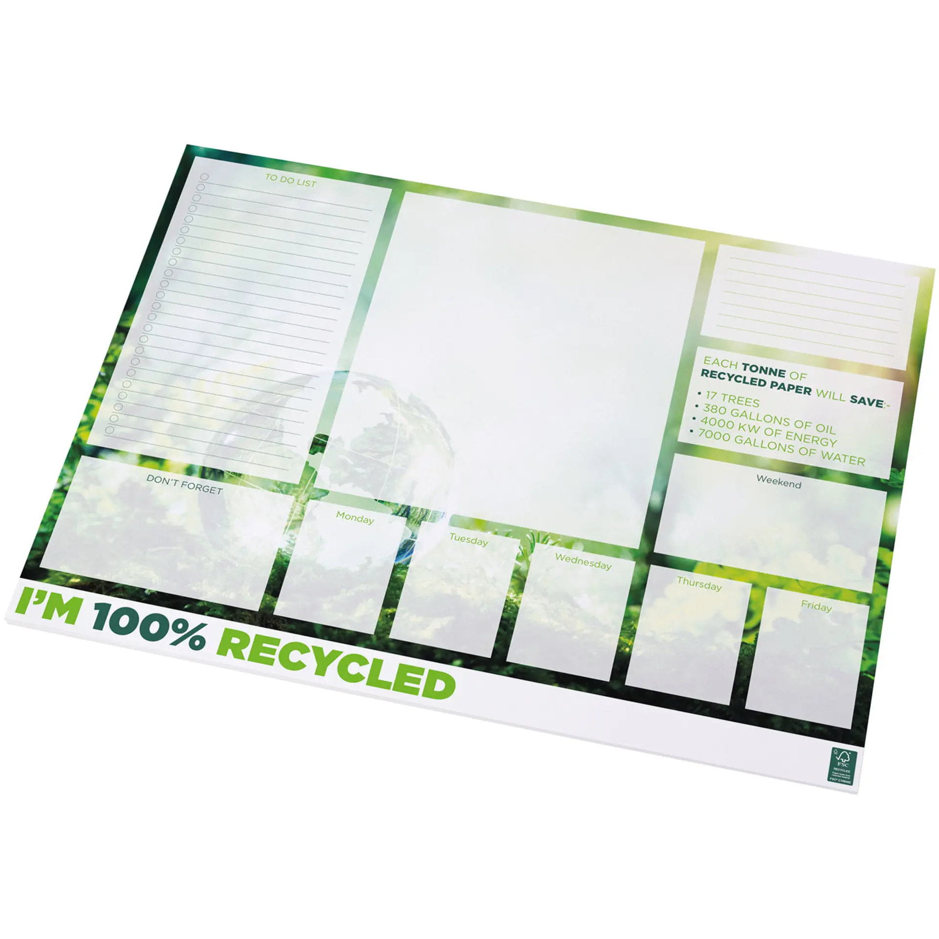 A2-anteckningsblock med återvunnet papper, 80g/m2, tre storlekar - Desk-Mate® 