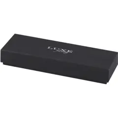 Bild på Lucetto presentförpackning med kulspetspenna och rollerballpenna i återvunnen aluminium (svart bläck)