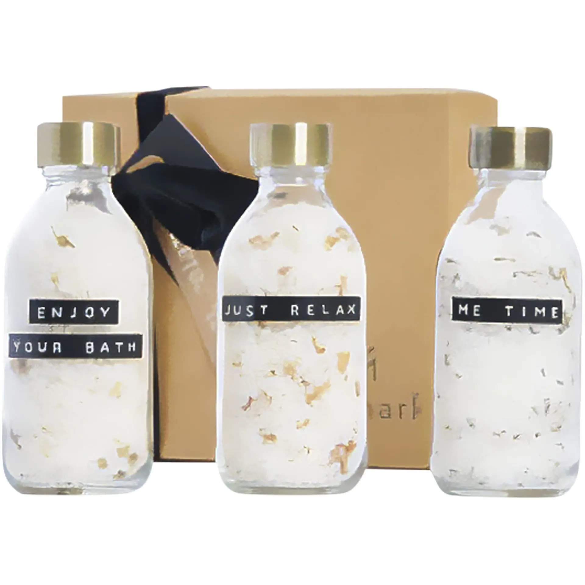 Bild på 3-delad presentförpackning med badsalt, 200 ml - Wellmark Just Relax 
