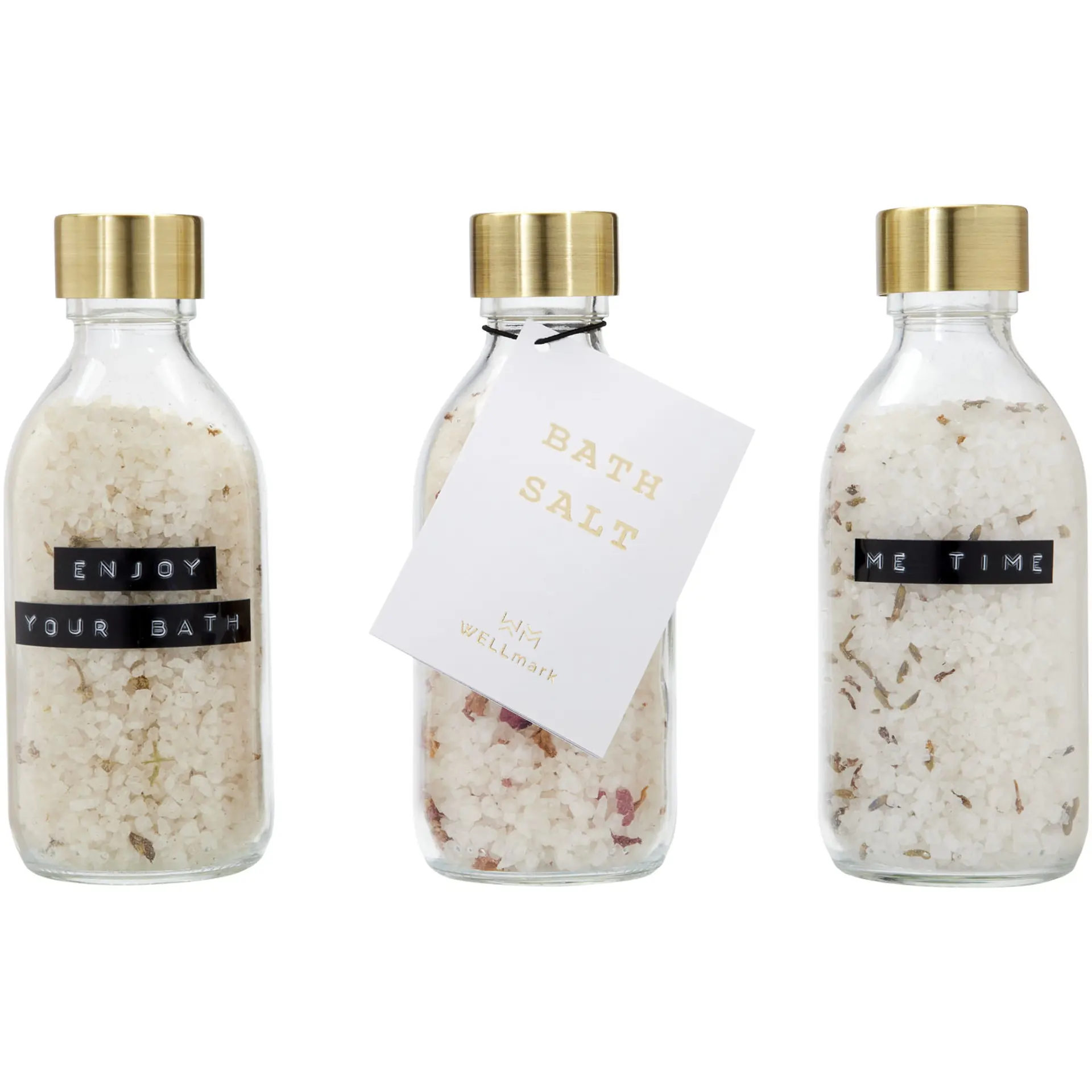 Bild på 3-delad presentförpackning med badsalt, 200 ml - Wellmark Just Relax 