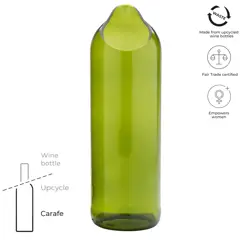 Bild på Vattenkaraff, 750ml, tillverkad av återanvända vinflaskor - Originalhom 