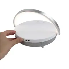 Bild på 4-i-1 Bluetooth®-högtalare på 10 W med LED-lampa och trådlös laddningsbas - Prixton 