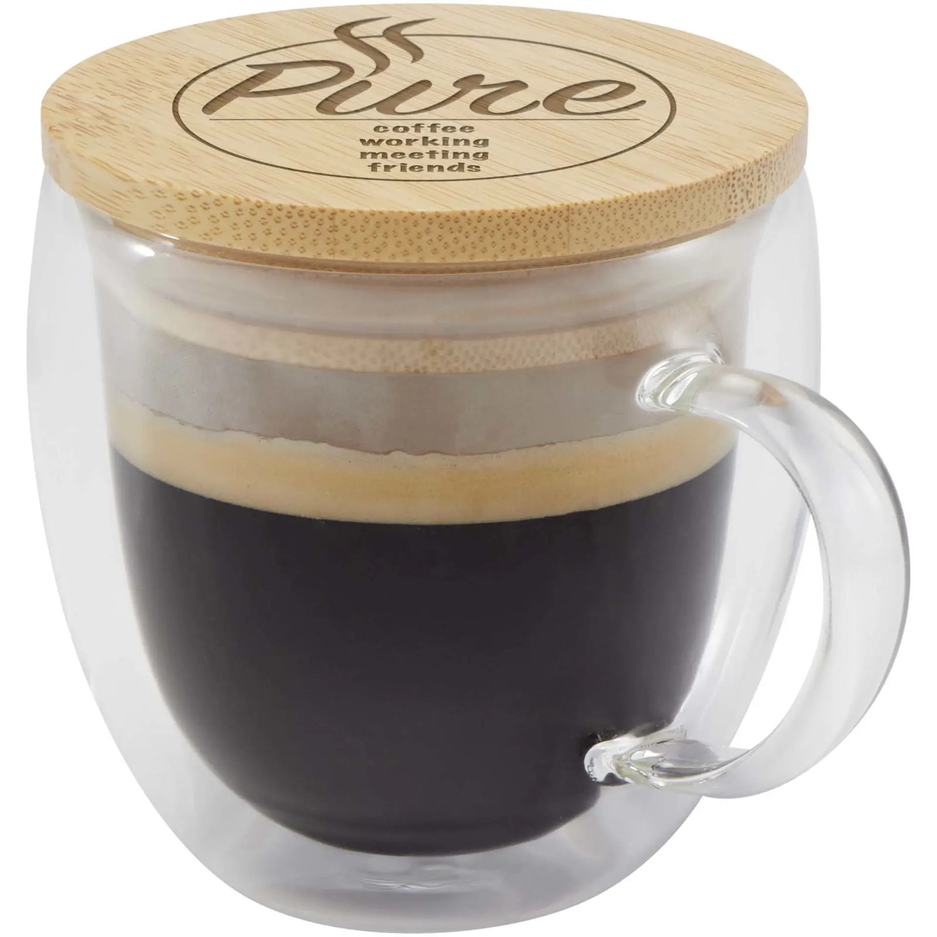 Bild på Glasmugg, bambulock, 250ml - Lenora 