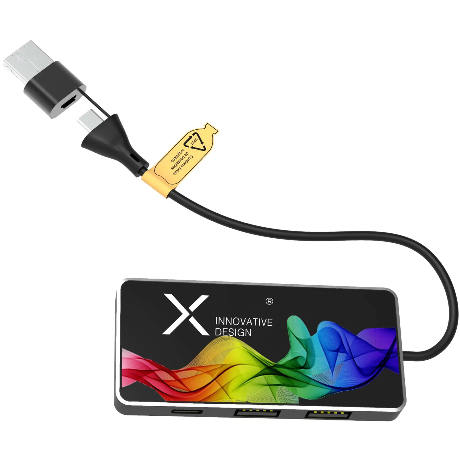Bild på SCX.design H20 8-i-1 USB-hubb med dubbla ingångar och sex portar Bild på SCX.design H20 8-i-1 USB-hubb med dubbla ingångar och sex portar
