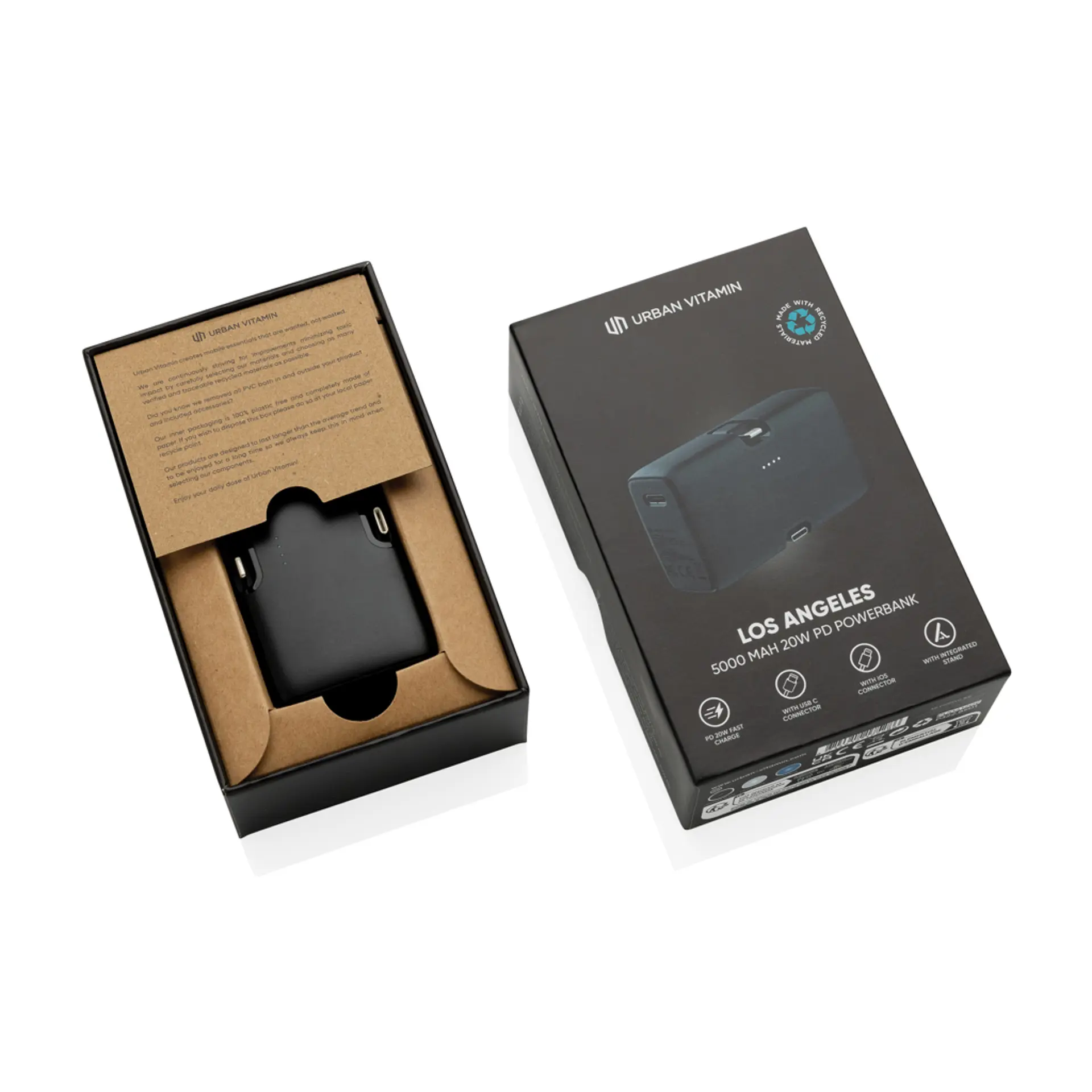 Bild på Urban Vitamin Los Angeles 20W PD powerbank i RCS plast