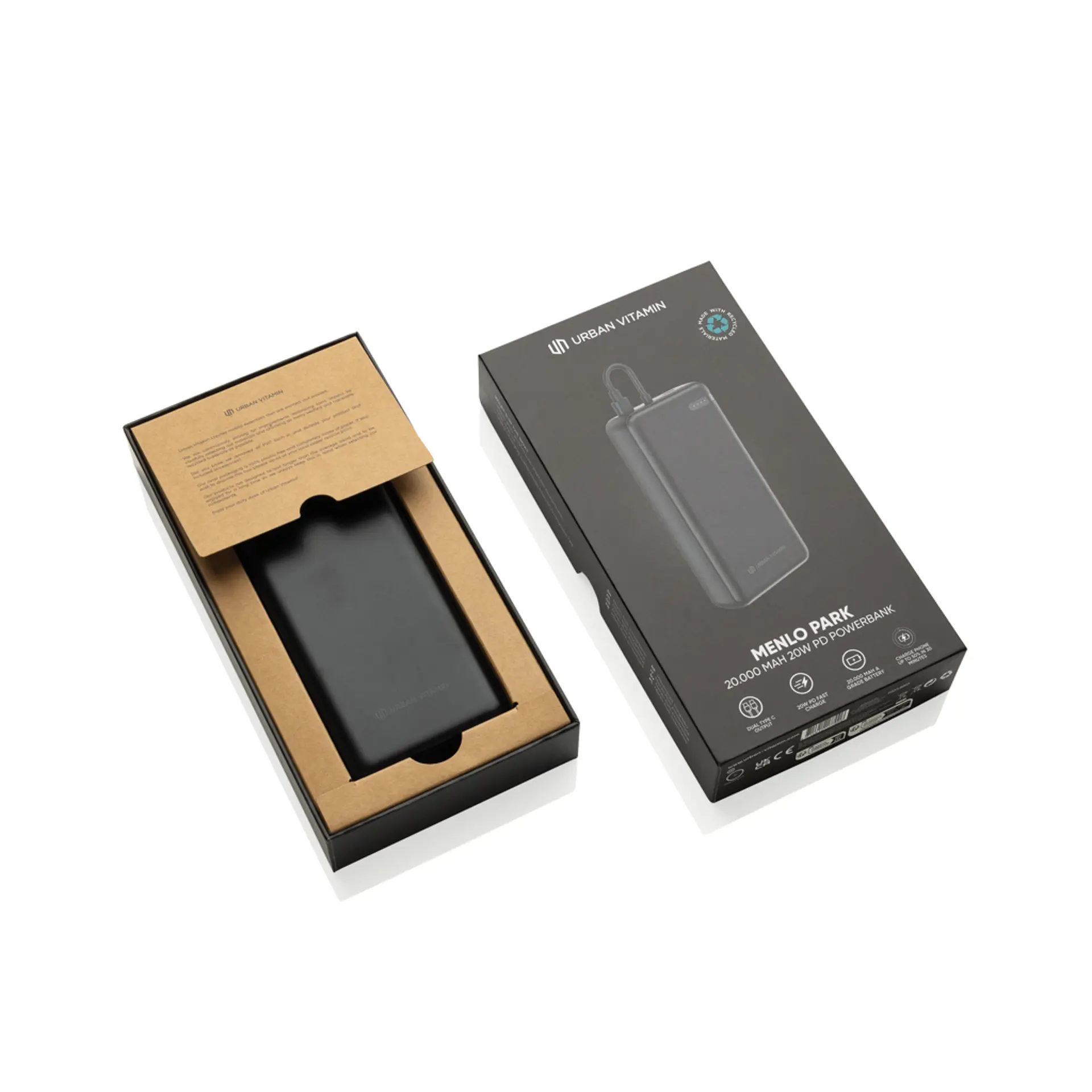 Bild på Urban Vitamin Menlo Park RCS återvunnen plastic 20.000 20WPD powerbank
