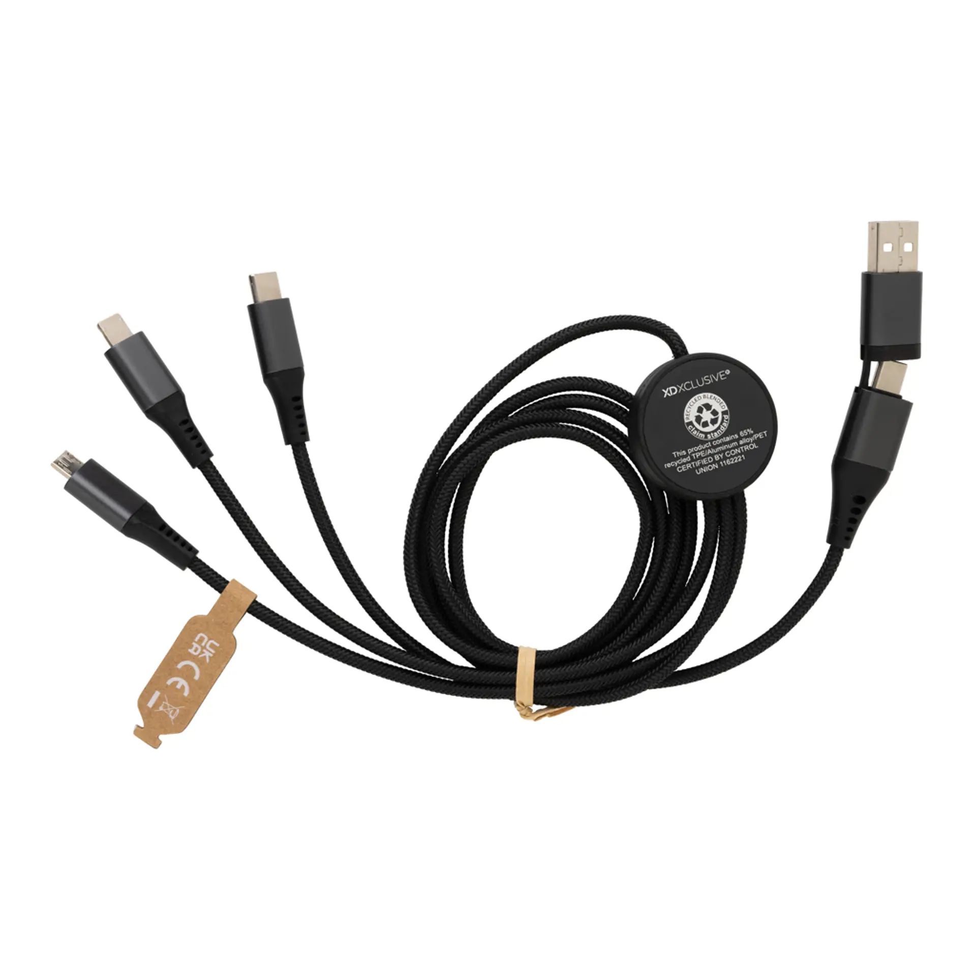 Bild på Terra 120cm 6-i-1 kabel i RCS återvunnen aluminium